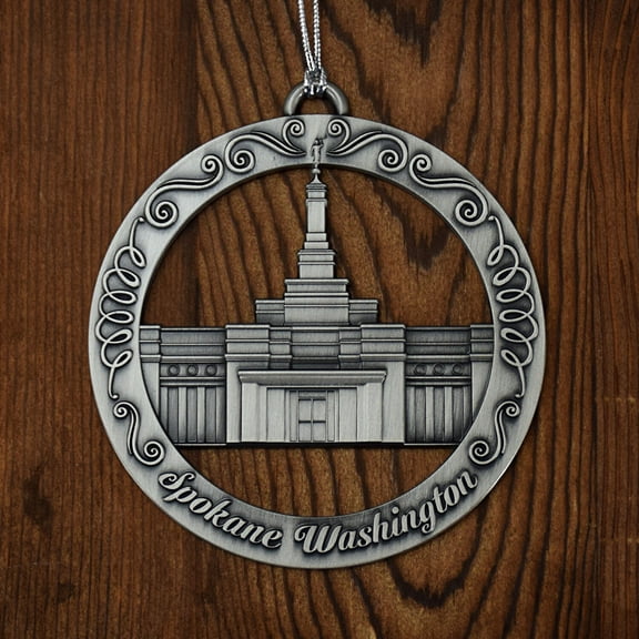 Spokane Washington Temple Antique Silver Ornament by Ringmasters