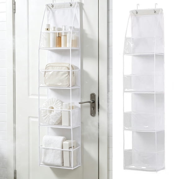 Door Behind Hanging Organizer Storage Bag Rack, Locker Organizer Four Compartment Cloth Wall Pocket, Wall Hanging for Dormitory Daily Use