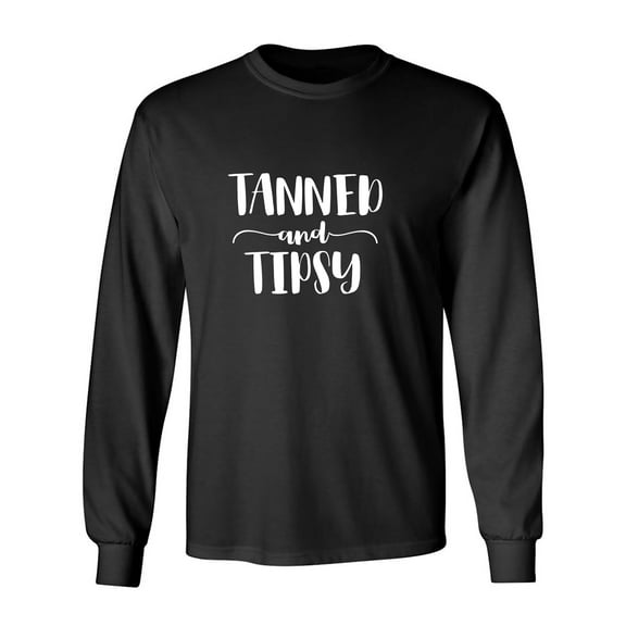 Tanned and Tipsy Adult Long Sleeve T-shirt