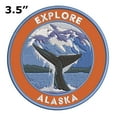 thumbnail image 2 of Explore! Alaska 3.5 Inch Iron Or Sew On Embroidered Fabric Badge Patch Seek Adventure, National Park Iconic Series, 2 of 2