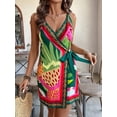 thumbnail image 5 of Women's Sleeveless Wrap V Neck Tie Knot Boho Short Dresses Red S, 5 of 8