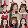 thumbnail image 2 of Aro de pelo navideño para niñas, astas de reno de peluche, orejas de venado, diademas para fiesta de Cosplay, diadema navideña, tocado de cuerno de ciervo, 2 of 4