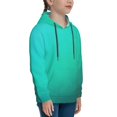 thumbnail image 3 of Kdxio Turquoise Light Blue Pattern Boys Athletic Unisex Boys Girls Hoodie with Pocket Sweatshirts-Medium, 3 of 6