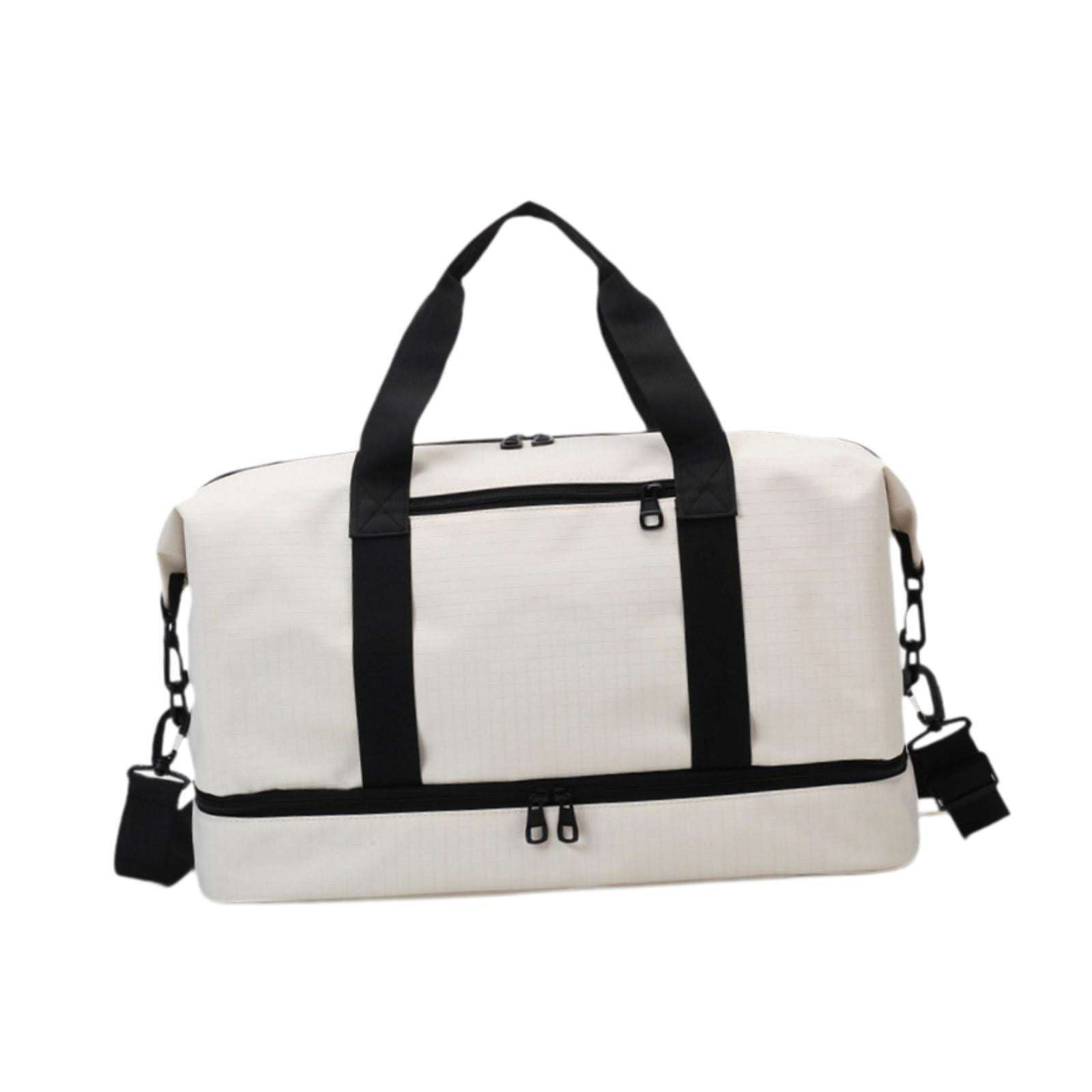 Segolike Airlines Gym Bag Mini Duffel Bag Tote Weekend Bag Personal Item Bag Underseat Carry on Bag for Women Men Holiday Trips Hiking White