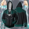 thumbnail image 5 of Sudadera con capucha de Anime para hombre y mujer, chaqueta de disfraz de capitán Marvel, Carol Danvers, Halloween, 5 of 5