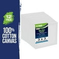 thumbnail image 4 of 12 Pack U.S. Art Supply 3" x 3" Stretched Canvas with 5" Mini Natural Wood Display Easel Kit, Artist Tripod Holder Stand, 4 of 6