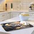thumbnail image 6 of FREEAMG Cat Driver Dish Drying Mat for Kitchen Counter, Ultra Absorbent Reversible Microfiber Dishes Drying Rack Pad Heat-resistant Mats 18x24in, 6 of 7
