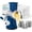 Dark Blue, variant on Rotary Cheese Grater for Kitchen, Shredder with 3 Interchangeable Blades, Rotary Grater with Handle and Strong Suction Base, for Vegetables, Fruit, Nuts, Easy to Use and Clean, Red