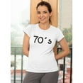 thumbnail image 2 of 70 'S Decade Graphic Design Women White T-Shirt, Female Medium, 2 of 4