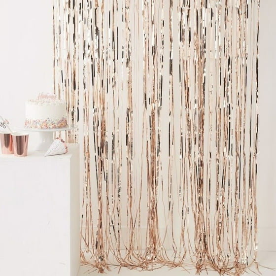 Meigar Rose Gold Foil Fringe Shiny Curtain Party Backdrop For Meigar Rose Gold Foil Fringe Shiny Curtain Party Backdrop For Birthday Event Decorations Door Window Tinsel Photo Booth Props Com