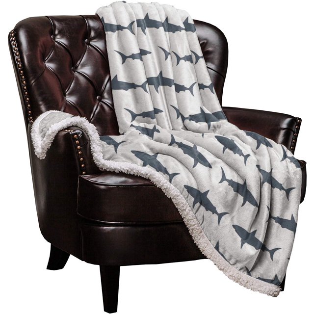 Manta De Forro Polar Sherpa De Tiburones De Jardín De Rosas, Siluetas De Tiburones, Manta De Cama Suave Y Acogedora, Manta De Lujo De 40 X 50 Pulgadas, Manta De Microfibra De Felpa Esponjosa Y Gruesa
