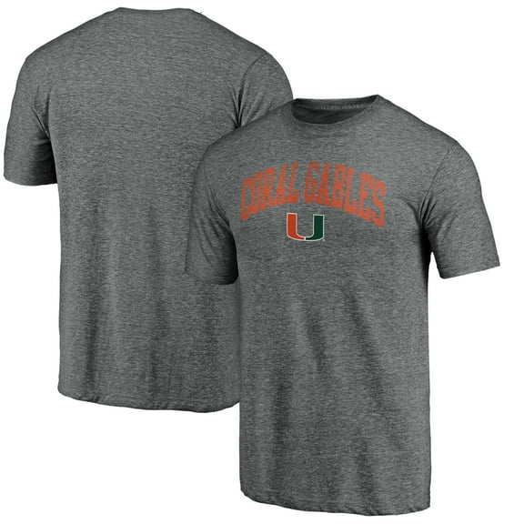 Men's Heather Gray Miami Hurricanes Arched City Tri-Blend T-Shirt