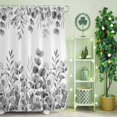 thumbnail image 2 of Shower Curtain, Farmhouses Eucalyptus Leaves Waterproof Shower Curtain Set with Hooks for Bathroom Showers,Stalls and Bathtubs,72x72In Countryside Gray Leaf, 2 of 9
