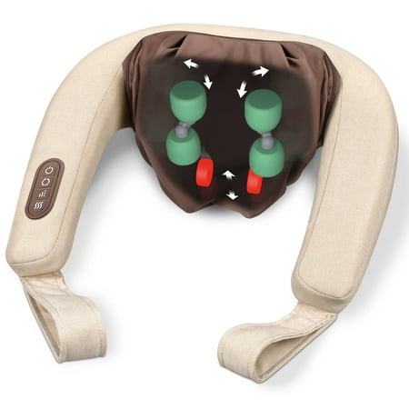 Beurer 4D Neck Massager, Shiatsu Massager for Neck and Shoulders, Kneading Massager with Heat for Neck, Shoulders, Back, and Waist, Pain Relief at Home, MG153