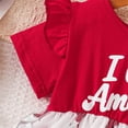 thumbnail image 7 of WEIWEN Toddler Baby Girl 4th of July Outfits Short Sleeve Layered Ruffle Red White and Blue Dress Dress Kids Girls Memorial Day Clothes Red, 18-24 Months, 7 of 7