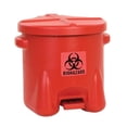 thumbnail image 1 of Biohazardous Poly Waste Can, 10 Gallon, Foot-Operated, Red, 1 of 1
