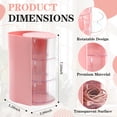 thumbnail image 2 of Hair Accessories Organizer with Hair Brush Holder, 3-Layer Rotatable Clear Storage Box for Makeup Brushes, Jewelry, Hair Clips, Earrings, Necklaces, Bracelets(Pink), 2 of 7