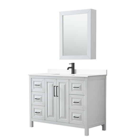 Wyndham Collection Wcv252548s-Vca-Med Daria 48" Free Standing Single Basin Vanity Set -