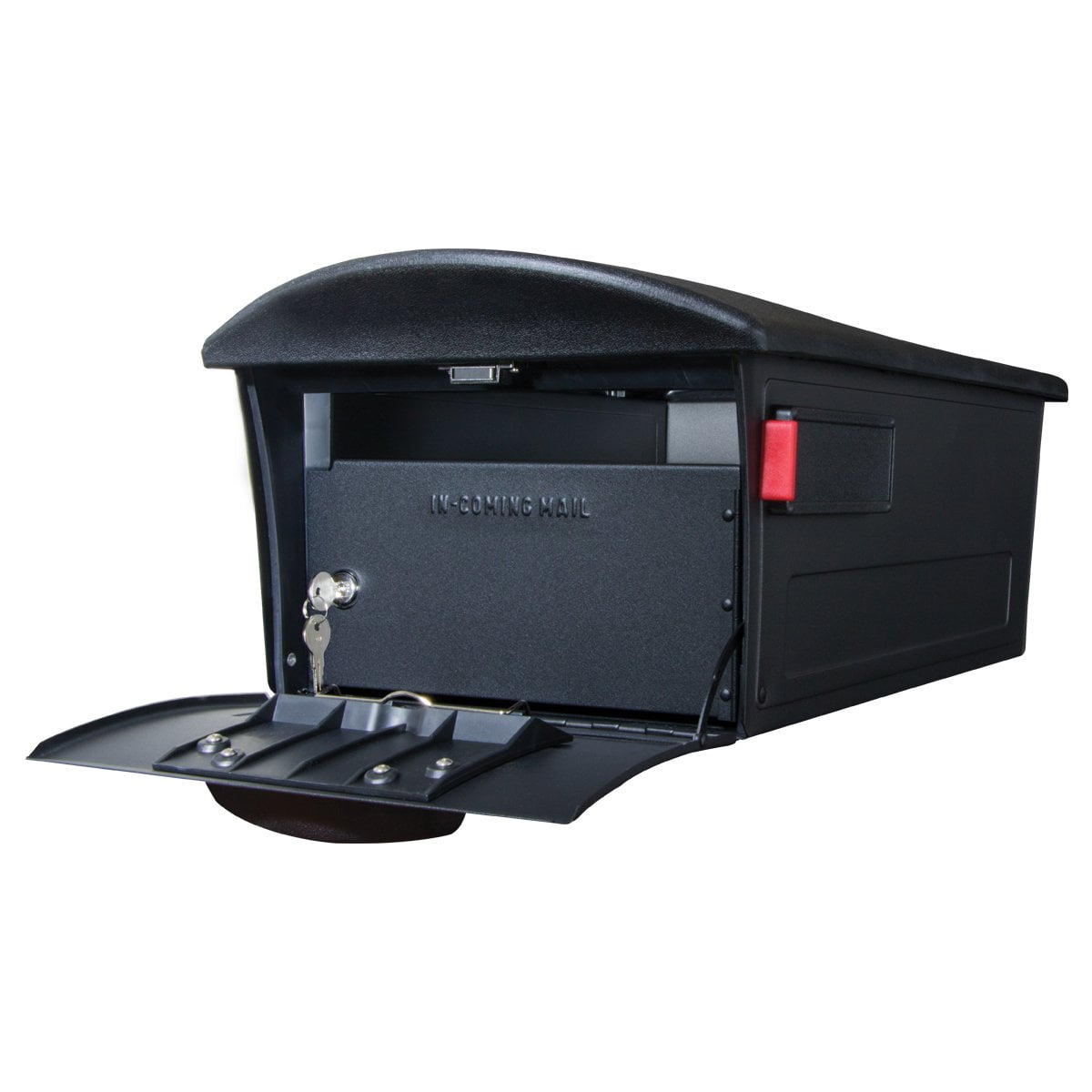 Gibraltar Mailboxes Mailsafe Large, Plastic, Locking, Post Mount Mailbox, Black, RSKB0000