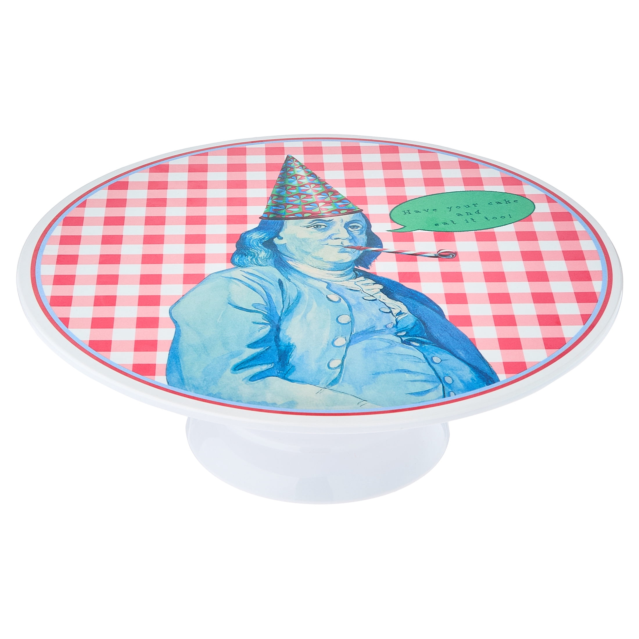 Sheila Bridges Philadelphia Collection 12" Benjamin Franklin Cake Stand, Multicolor