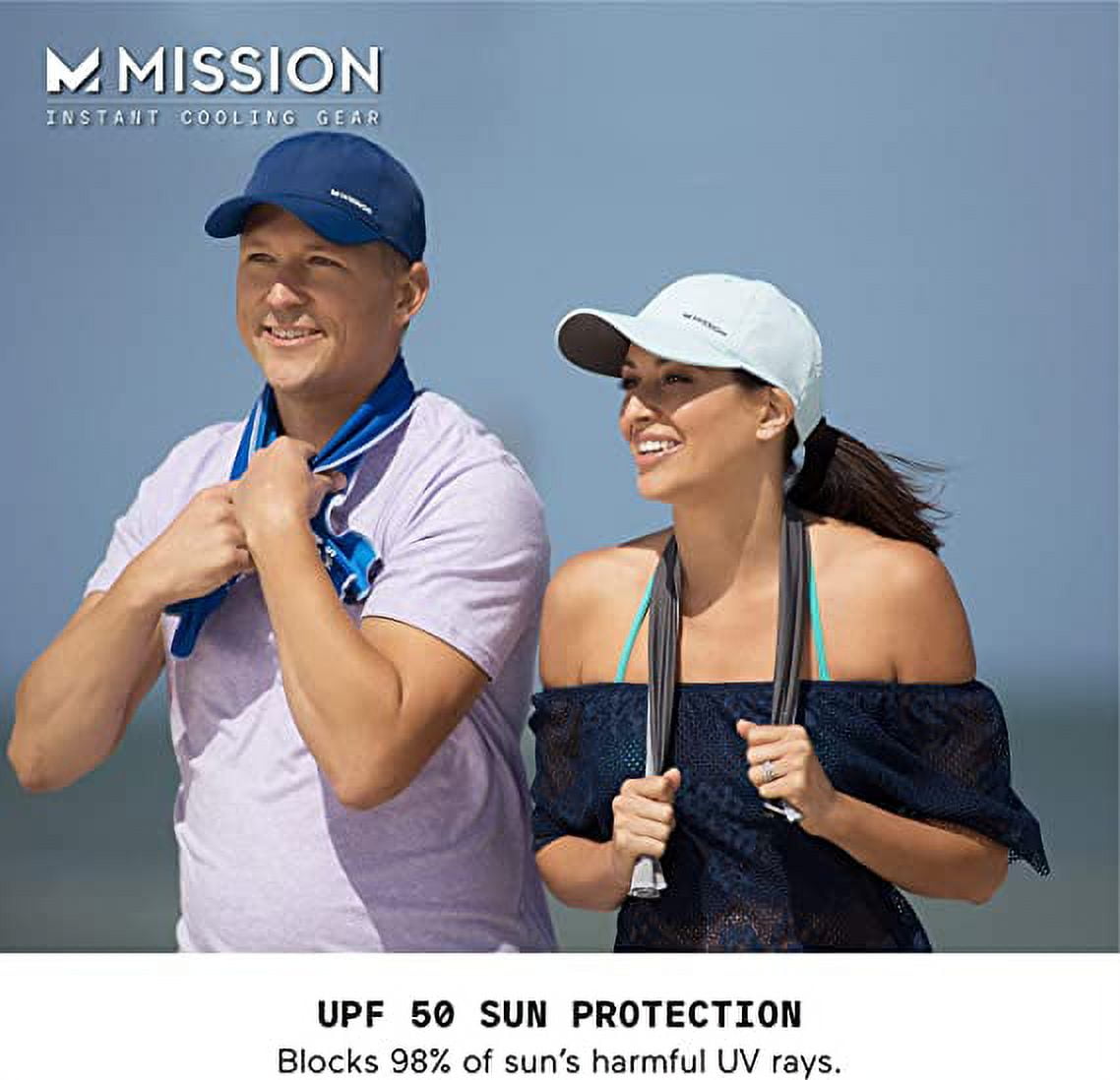 MISSION Cooling Performance Hat - Unisex Baseball Cap, for Men and Women - Instant-Cooling Fabric, Adjustable Fit