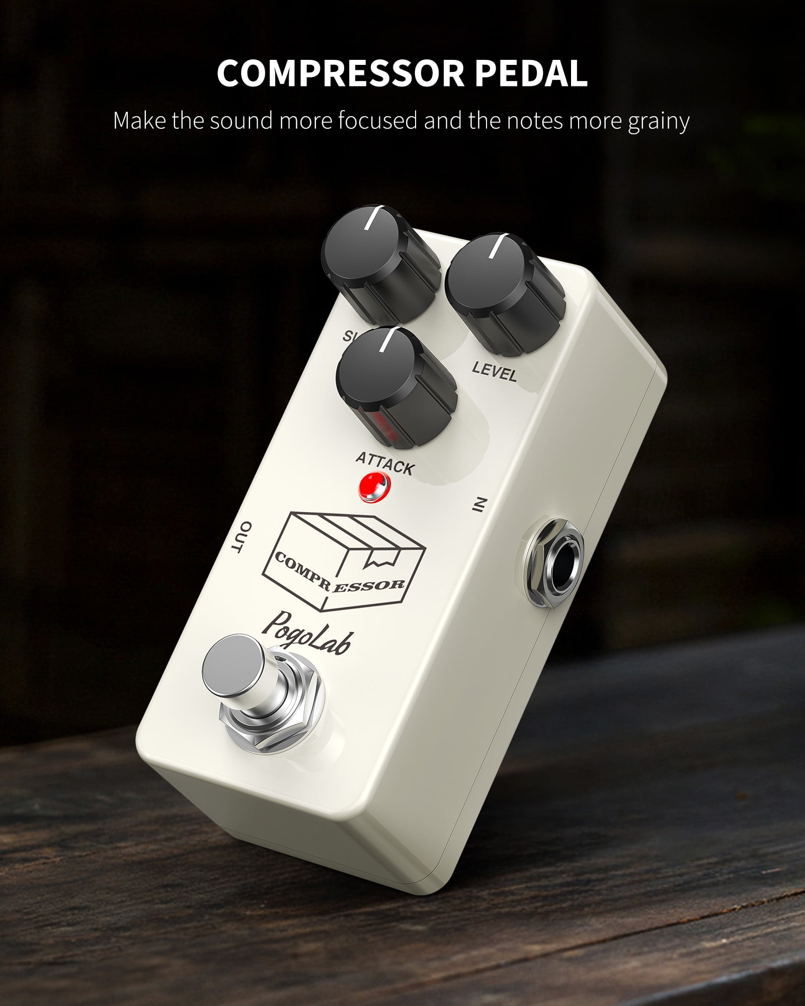 POGOLAB Compressor Pedal Guitar Pedal Compressor Mini Compressor Pedal for Electric Guitar Bass True Bypass