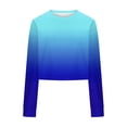 thumbnail image 4 of Womens Cropped Fall Clothes, Crewneck Sweatshirts for Women Fashion Loose Fit Ombre Tie Dye Long Sleeve Pullover, 4 of 4