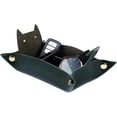 thumbnail image 1 of Leather Valet Tray Catchall: Nightstand Desktop Dresser Organizer Jewelry Box For Key Coin Change Phone Wallet, 1 of 7