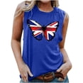thumbnail image 2 of Graphic Tank Tops, Summer 2024 Sleeveless 4th of July Shirts Women Crew Neck Casual Flag Sunflower Print Tanks (XL, Blue 15), 2 of 5