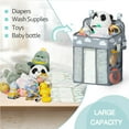 thumbnail image 4 of GUANGCAIJIA Portable Diaper Organizer Hanging Diaper Stacker Nursery Storage Caddy Organizer for Cribs Playard Baby Essentials Storage Gray, 4 of 8