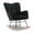 Black, variant on JESTOP Nursery Rocking Chair, Teddy Fabric Upholstered Glider Rocker with High Backrest, Modern Rocking Accent Chairs Comfy Side Chair for Nursery, Bedroom, Living Room