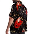 thumbnail image 3 of Seven Starred Ladybird Men's Button Down Casual Hawaiian Print Short Sleeve Summer Beach Shirt, 3 of 6