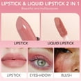 thumbnail image 6 of 2 in 1 Light Pink Glitter Shimmer Shiny lipstick & Liquid Lip Gloss, Metallic Dual Ended Lipstick with Hydrating Lightweight Formula, Shiny Glossy Lip Stick Makeup for Women stay on all Day (C), 6 of 9