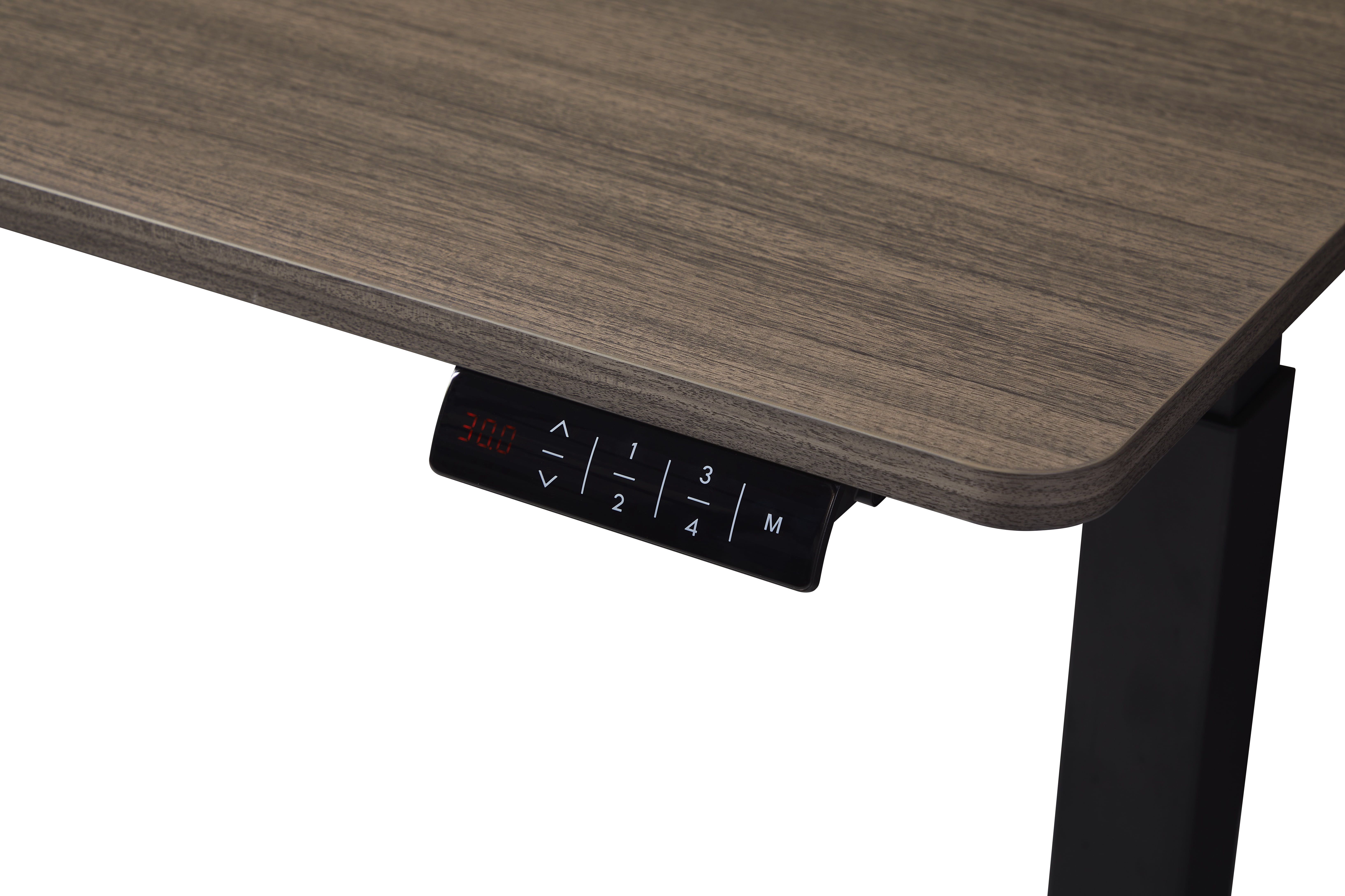KOWO 48" K304 Electric Height Adjustable Standing Desk with Hutch and Drawer, Grey Oak