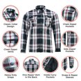 thumbnail image 6 of Daniel Smart Men’s Motorcycle Shirt - All Season Sporty Armored Flannel Shirt – Water Resistant and Durable, 6 of 12