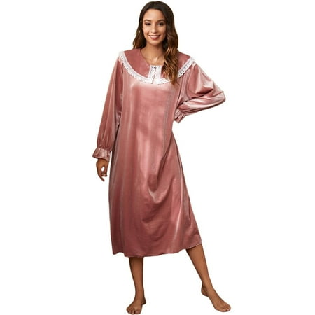 

Women s Flannel Nightgown Cotton Flannel Nightgown Womens S-XL