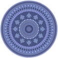 thumbnail image 1 of Ahgly Company Machine Washable Indoor Round Transitional Jeans Blue Area Rugs, 8' Round, 1 of 1