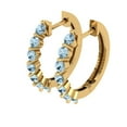 thumbnail image 2 of 0.84 ct Lever-Back Hoop Earrings for Women | 2.5mm Round Cut Natural Sky Blue Topaz | 18K Yellow Gold, 2 of 5