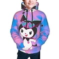 thumbnail image 6 of Sanrio Kuromi Kids' Hoodie 3d Print Sweatshirt Soft Pullover Hooded With Big Pockets Fans Gifts For Boys Or Girls X-Large, 6 of 7