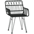 thumbnail image 3 of vidaXL 9 Piece Garden Dining Set Black Poly Rattan, 3 of 5