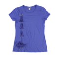 thumbnail image 1 of bar III Camiseta básica con cordones para mujer, azul, pequeña, 1 of 2
