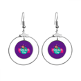 thumbnail image 1 of Los niños día de puro feliz ingenuo Los pendientes cuelgan del aro de la joyería del círculo de la gota Unbranded M, 1 of 3