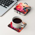 thumbnail image 4 of BaHomeck Drink Coasters Set Of 4 With Holder Beautiful Hummingbird Hovers Among Colorful Flowers Water Absorbent Ceramic Coasters Tabletop Protection,Suitable For Various Cup,Home Decor, 4 of 4