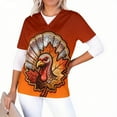 thumbnail image 4 of WMTBSRSW V Neck Print Scrub Tops for Women Thankgiving Short Sleeve Scrub Shirts Stretchy Funny Turkey Graphic Holiday Nurse Uniform with 2 Pockets, 4 of 6