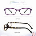 thumbnail image 4 of LAMBBAA Kids Blue Light Blocking Glasses 2 Pack Square Frame UV400 Protection Anti Blue Ray Computer Glasses Anti Glare Eyewear for Boys Girls Age 3-12 (Purple+Tortoise), 4 of 5