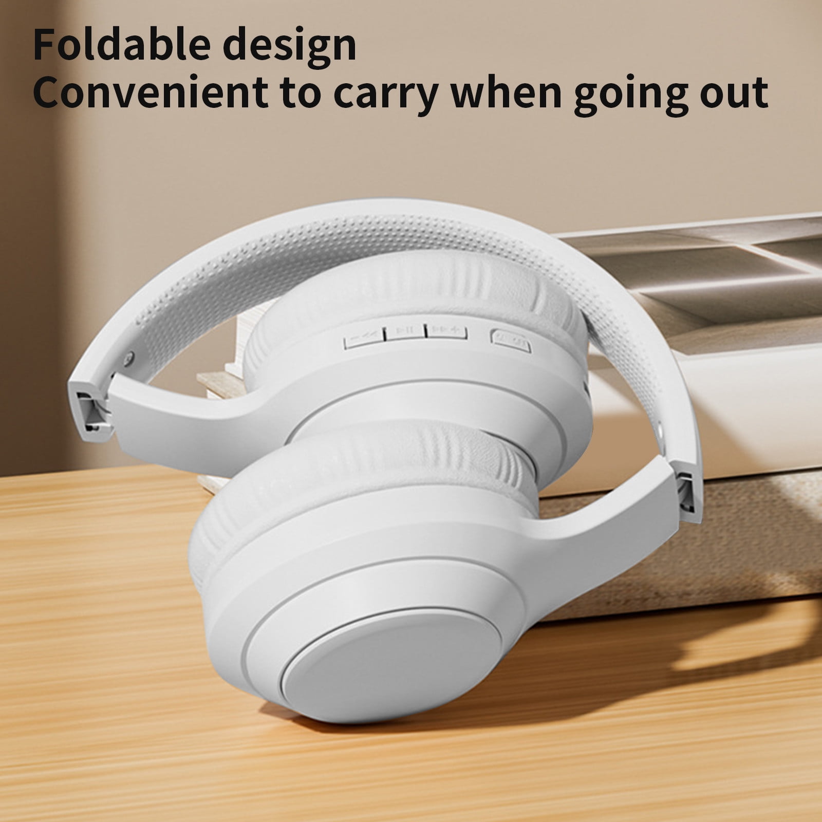 SPOORYYO Bluetooth Headphones Wireless, Over Ear Stereo Wireless Headset 16H Playtime with deep bass,Bluetooth Headphones with Microphone, Foldable Stereo Wireless Headset