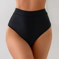 thumbnail image 2 of COMVALUE Women High Waisted Bikini Bottoms Tummy Control Swimsuit Bottoms Strappy Swim Bottom (Black, S), 2 of 7