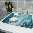 thumbnail image 4 of Blue Marble Dish Drying Mat for Kitchen Counter - 18x24 XL Microfiber Dish Mat Absorbent Drying Pad Dish Drainer Mats for Countertop Heat-resistant and ECO Friendly, 4 of 6