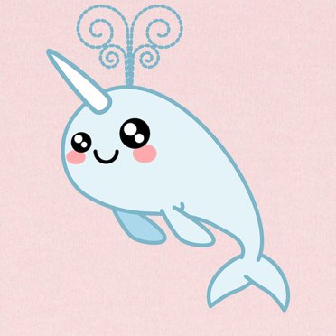 Cute Smiling Narwhal T-Shirt Women -Image By Shutterstock, Female