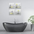 thumbnail image 4 of Zen Bathroom Canvas Prints Wall Art Gray Stone Pictures with Yellow Flowers Still Life Painting Framed 4 Pieces Modern Artwork for Bedroom 12"x12", 4 of 6